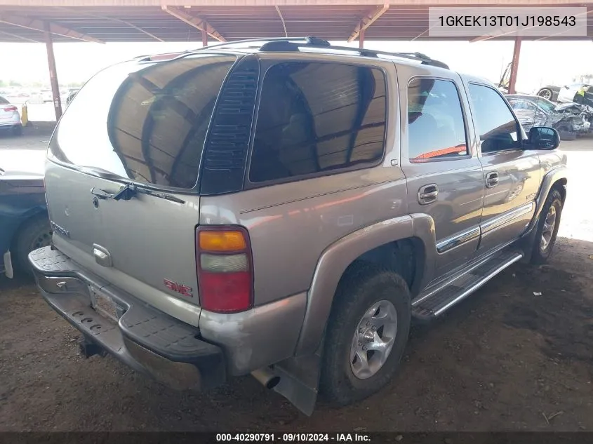 2001 GMC Yukon VIN: 1GKEK13T01J198543 Lot: 40290791