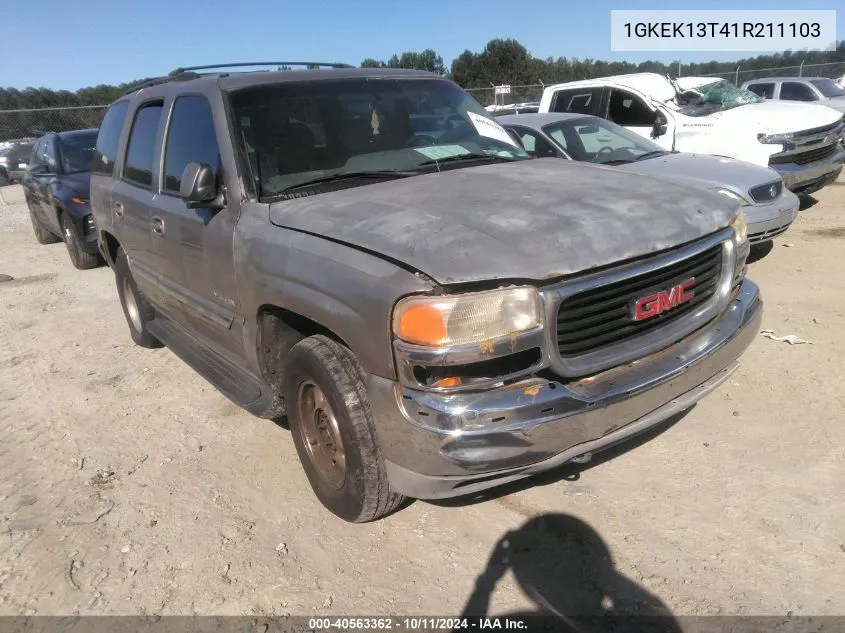 2001 GMC Yukon Slt VIN: 1GKEK13T41R211103 Lot: 40563362