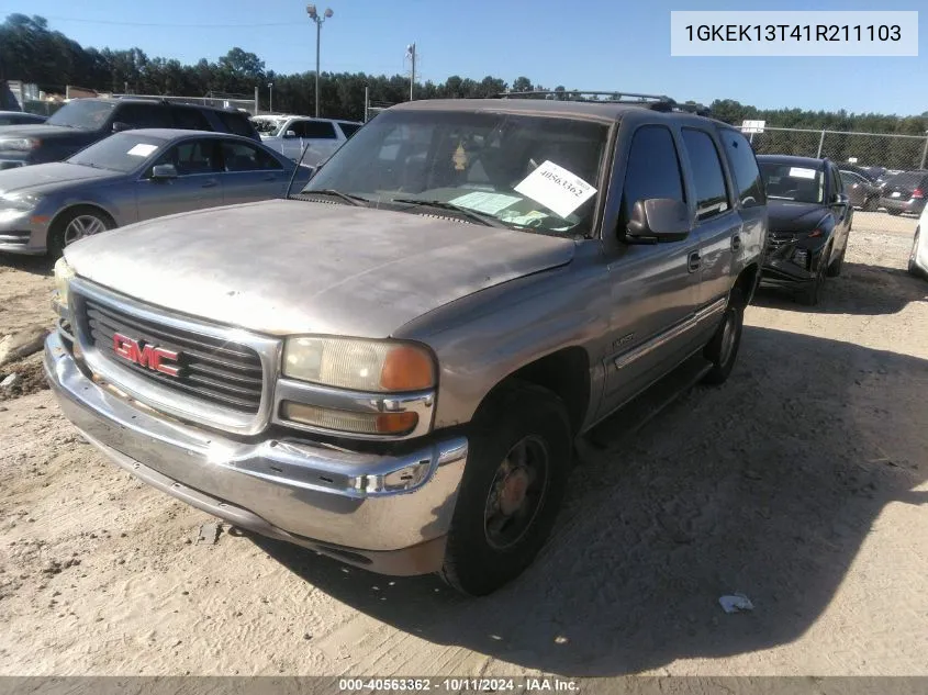 2001 GMC Yukon Slt VIN: 1GKEK13T41R211103 Lot: 40563362