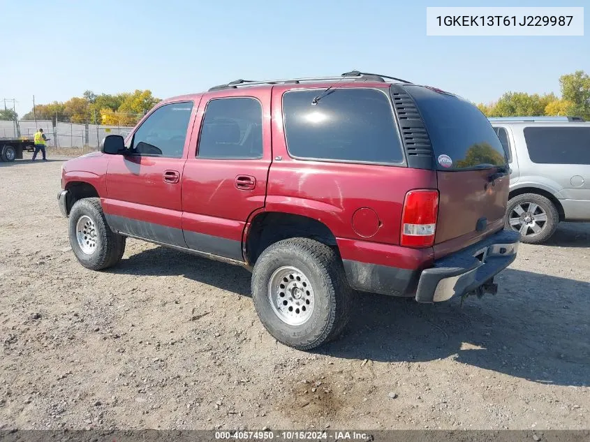 2001 GMC Yukon Slt VIN: 1GKEK13T61J229987 Lot: 40574950