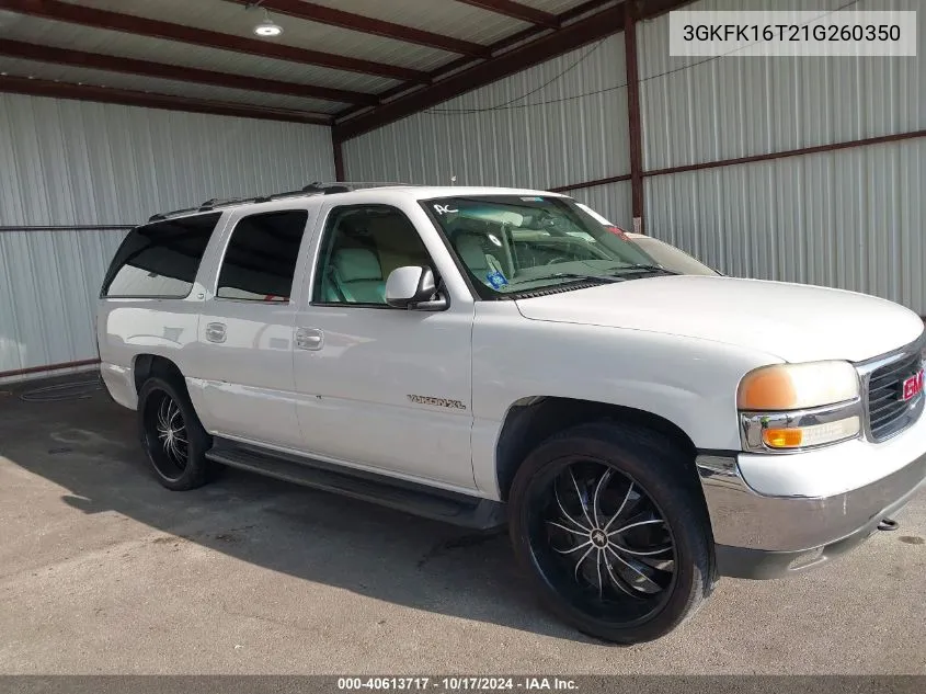 2001 GMC Yukon Xl 1500 Slt VIN: 3GKFK16T21G260350 Lot: 40613717