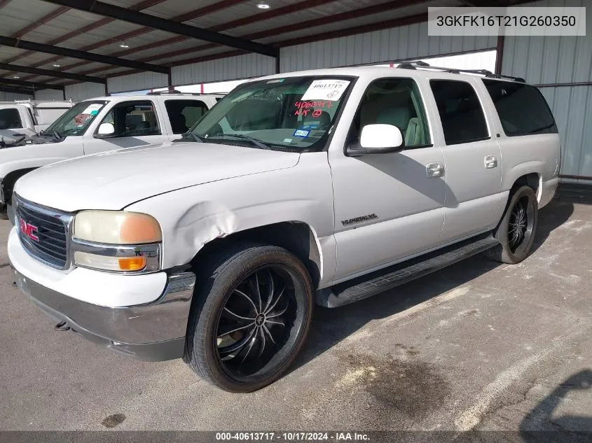 2001 GMC Yukon Xl 1500 Slt VIN: 3GKFK16T21G260350 Lot: 40613717