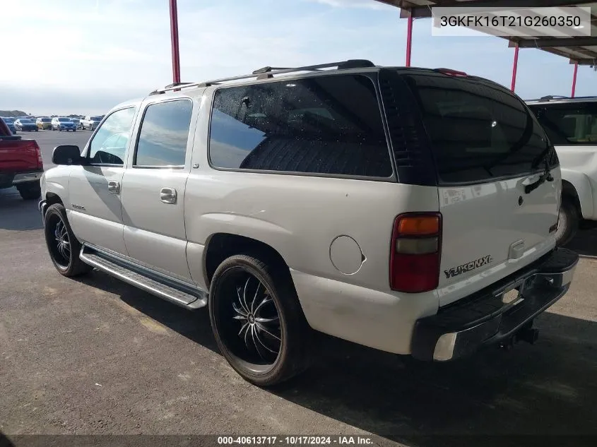 2001 GMC Yukon Xl 1500 Slt VIN: 3GKFK16T21G260350 Lot: 40613717