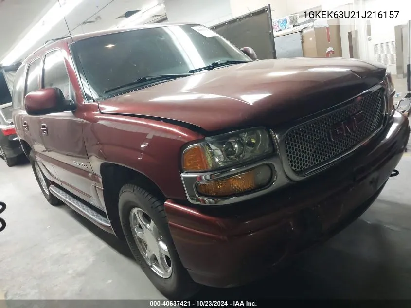 2001 GMC Yukon Denali VIN: 1GKEK63U21J216157 Lot: 40637421