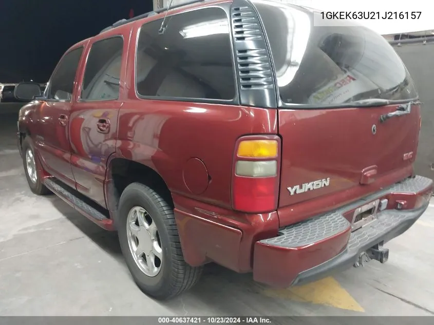 1GKEK63U21J216157 2001 GMC Yukon Denali