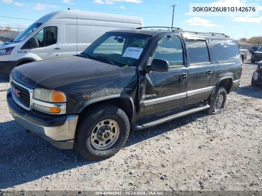 2001 GMC Yukon Xl 2500 Slt VIN: 3GKGK26U81G142676 Lot: 40665942