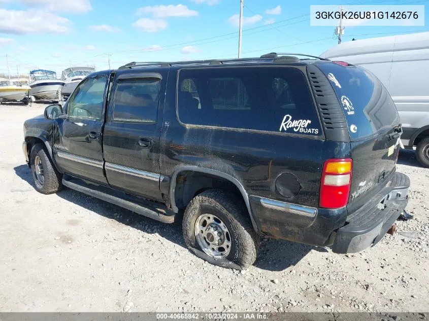 2001 GMC Yukon Xl 2500 Slt VIN: 3GKGK26U81G142676 Lot: 40665942