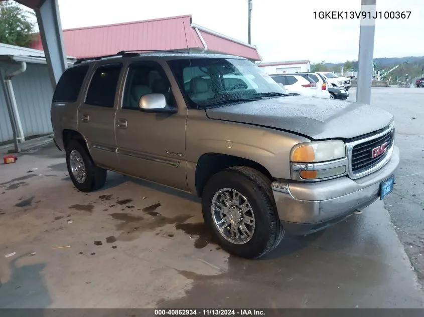 2001 GMC Yukon Slt VIN: 1GKEK13V91J100367 Lot: 40862934