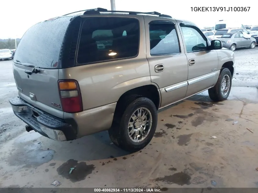 2001 GMC Yukon Slt VIN: 1GKEK13V91J100367 Lot: 40862934