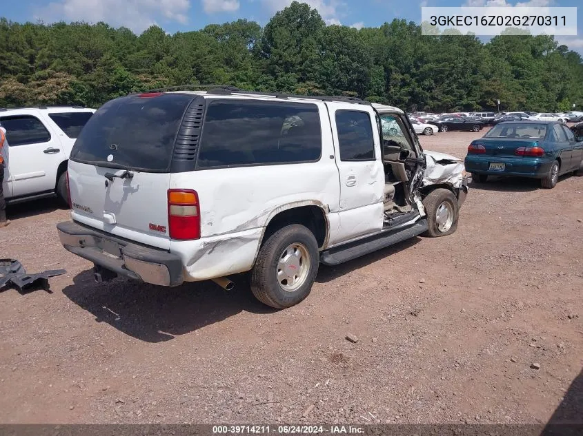 2002 GMC Yukon Xl 1500 Slt VIN: 3GKEC16Z02G270311 Lot: 39714211