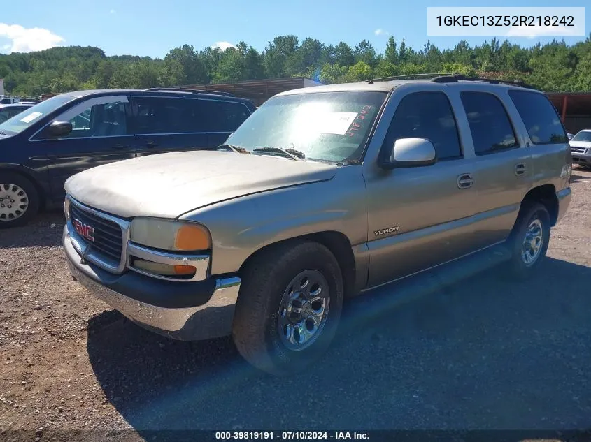 2002 GMC Yukon Slt VIN: 1GKEC13Z52R218242 Lot: 39819191