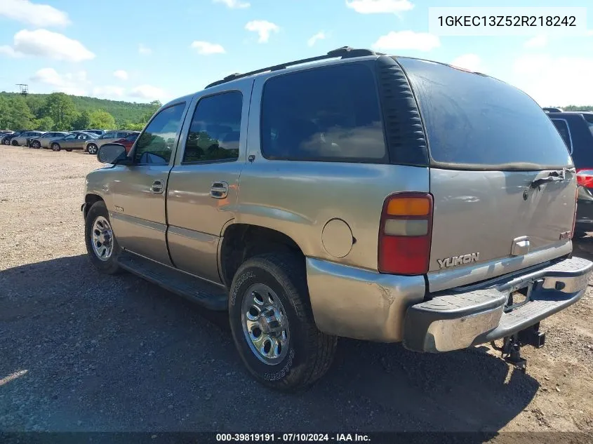 2002 GMC Yukon Slt VIN: 1GKEC13Z52R218242 Lot: 39819191