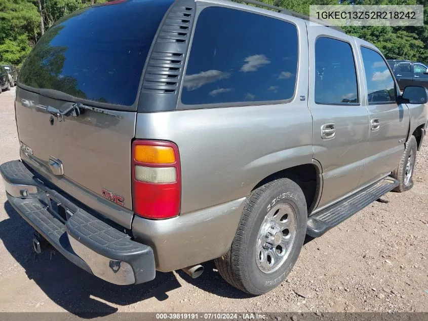 2002 GMC Yukon Slt VIN: 1GKEC13Z52R218242 Lot: 39819191