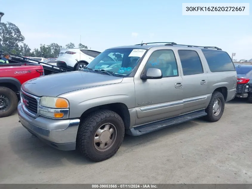 2002 GMC Yukon Xl 1500 Slt VIN: 3GKFK16Z62G272667 Lot: 39853565