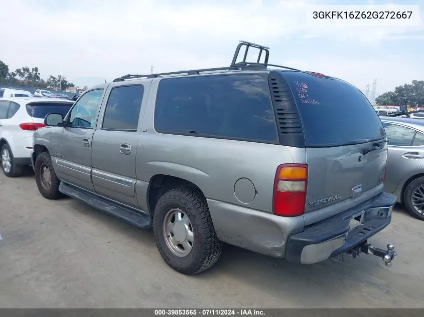 2002 GMC Yukon Xl 1500 Slt VIN: 3GKFK16Z62G272667 Lot: 39853565