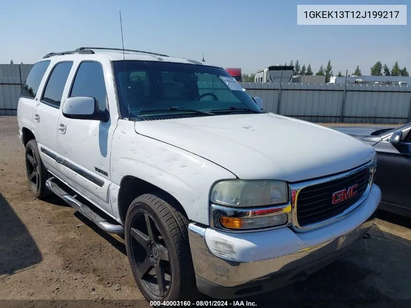 2002 GMC Yukon Slt VIN: 1GKEK13T12J199217 Lot: 40003160