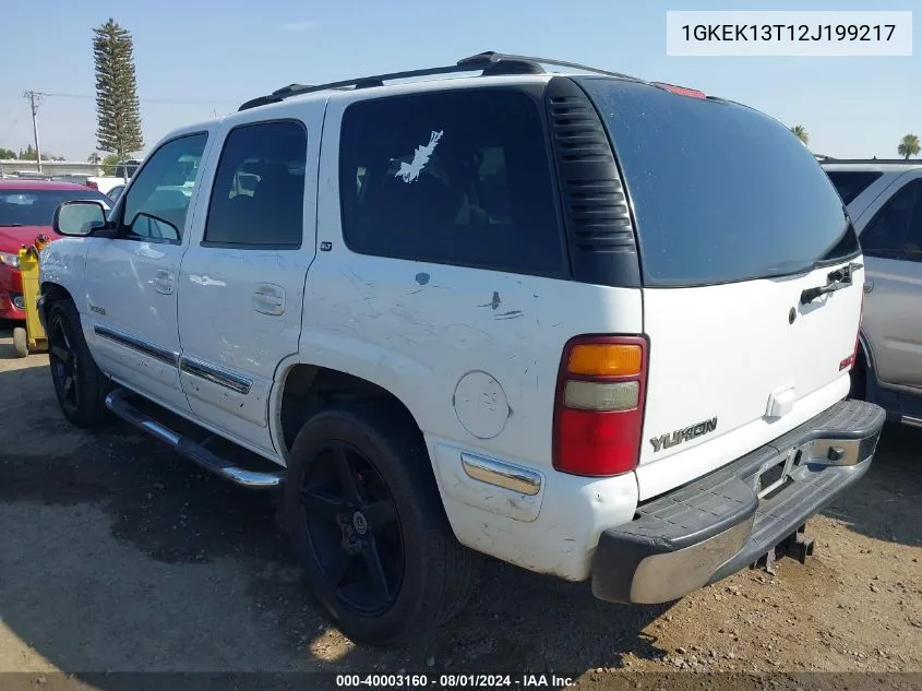 2002 GMC Yukon Slt VIN: 1GKEK13T12J199217 Lot: 40003160