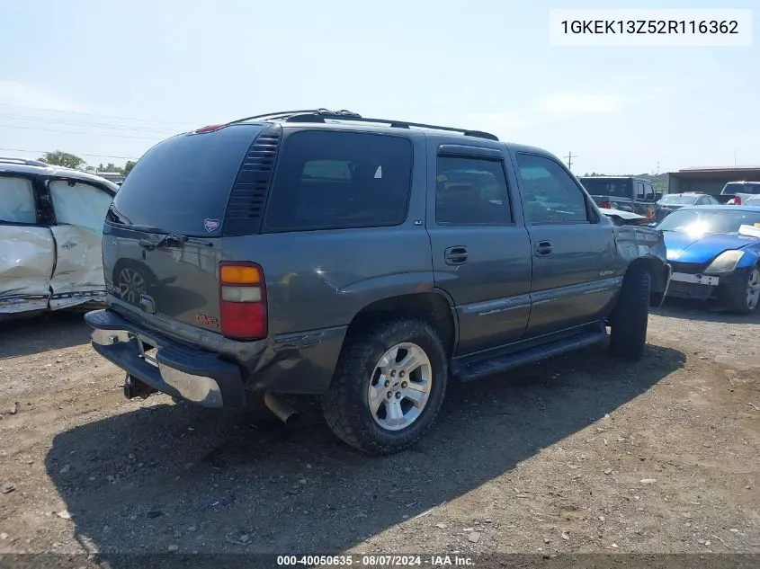 2002 GMC Yukon Slt VIN: 1GKEK13Z52R116362 Lot: 40050635