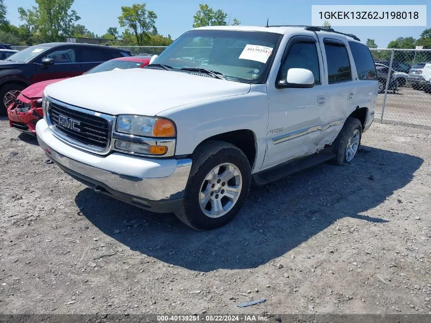 2002 GMC Yukon Sle/Slt VIN: 1GKEK13Z62J198018 Lot: 40139251