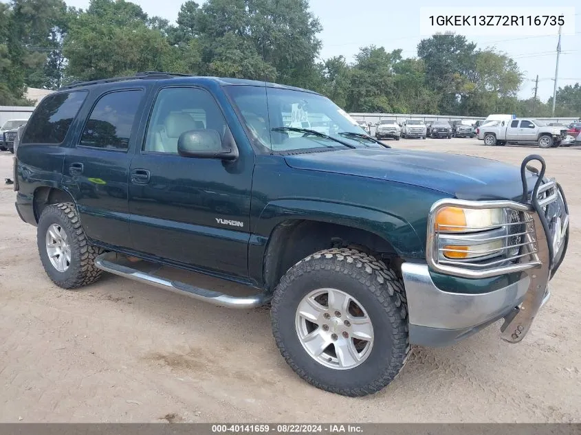 2002 GMC Yukon Slt VIN: 1GKEK13Z72R116735 Lot: 40141659