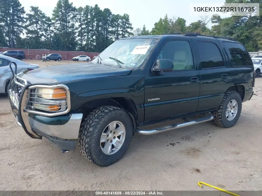 2002 GMC Yukon Slt VIN: 1GKEK13Z72R116735 Lot: 40141659