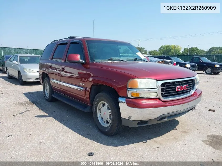 2002 GMC Yukon Sle VIN: 1GKEK13ZX2R260909 Lot: 40163806