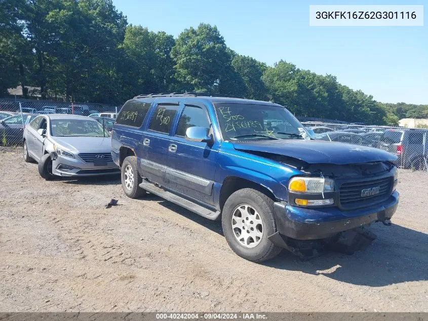 2002 GMC Yukon Xl K1500 VIN: 3GKFK16Z62G301116 Lot: 40242004