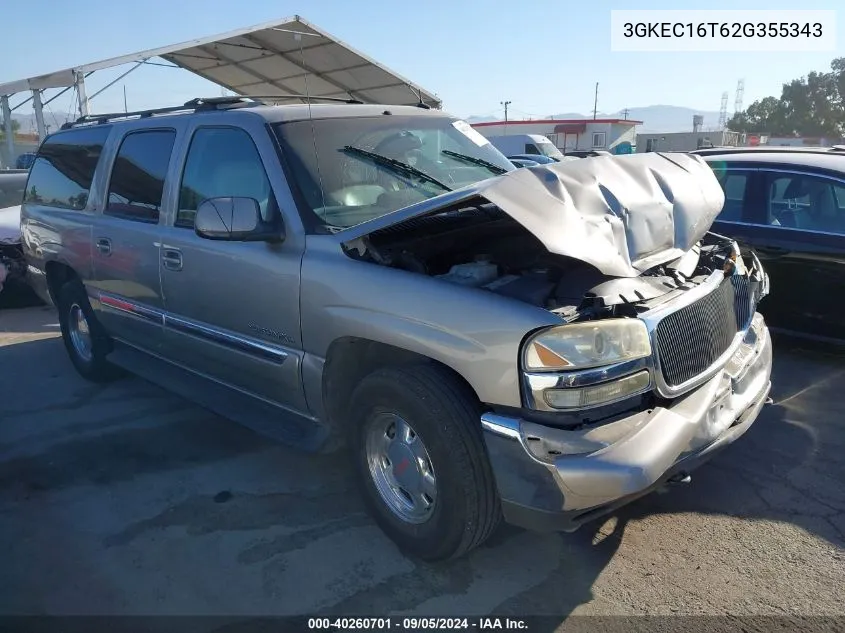 2002 GMC Yukon Xl C1500 VIN: 3GKEC16T62G355343 Lot: 40260701