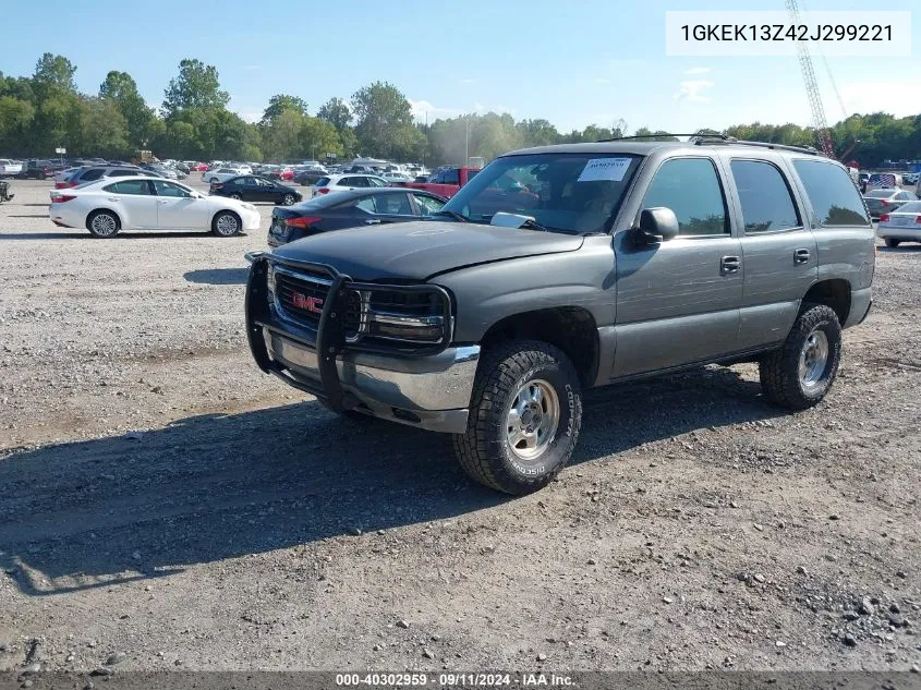 2002 GMC Yukon Sle VIN: 1GKEK13Z42J299221 Lot: 40302959