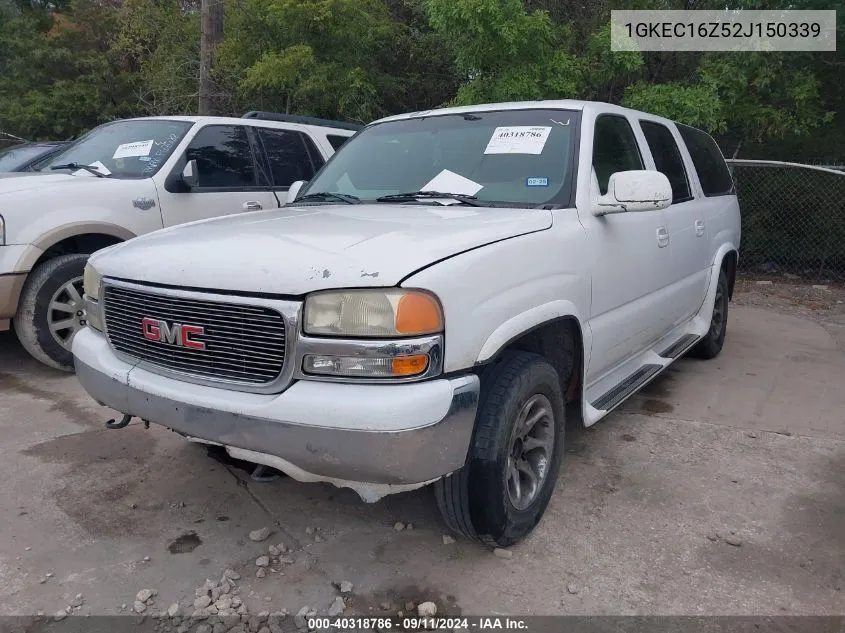 2002 GMC Yukon Xl 1500 Slt VIN: 1GKEC16Z52J150339 Lot: 40318786