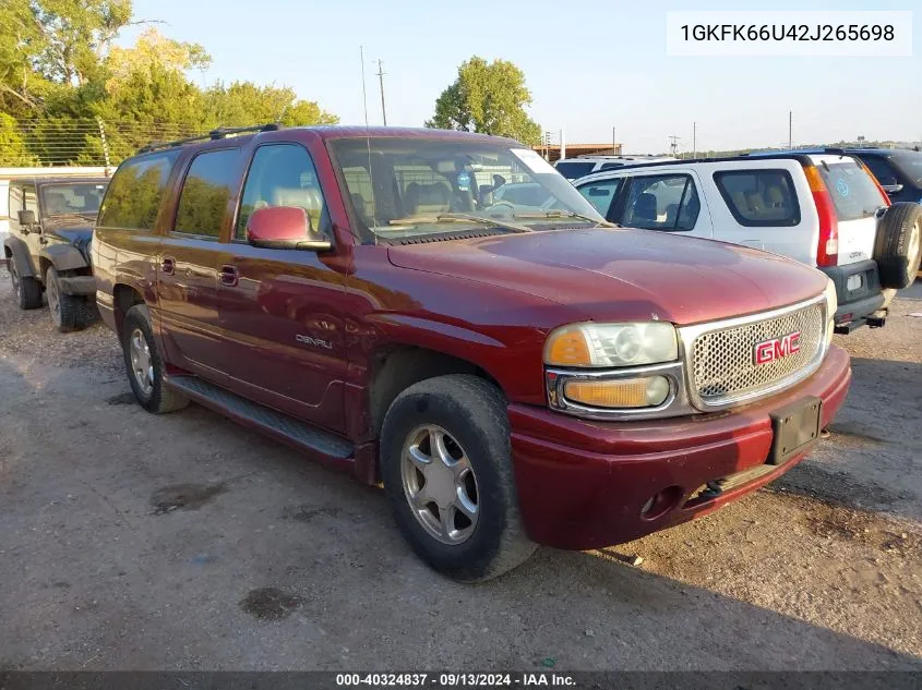 2002 GMC Denali Xl K1500 VIN: 1GKFK66U42J265698 Lot: 40324837