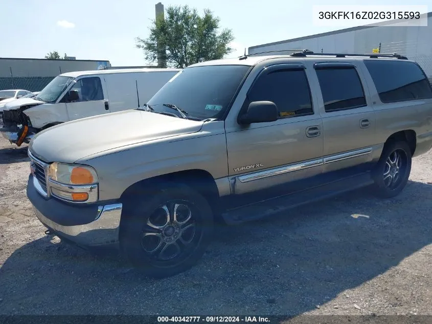 2002 GMC Yukon Xl 1500 Slt VIN: 3GKFK16Z02G315593 Lot: 40342777