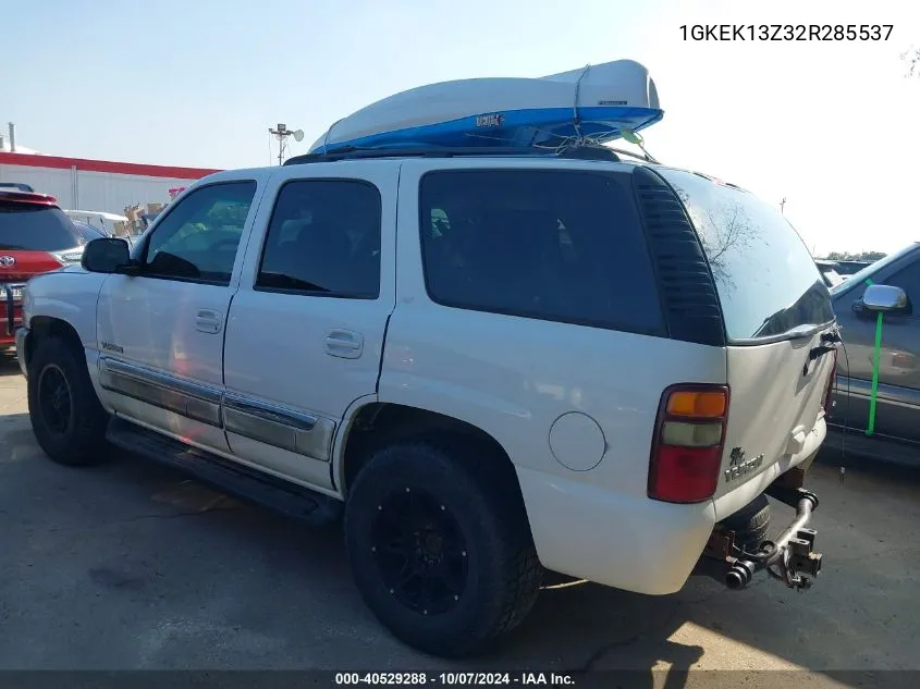 2002 GMC Yukon Sle VIN: 1GKEK13Z32R285537 Lot: 40529288