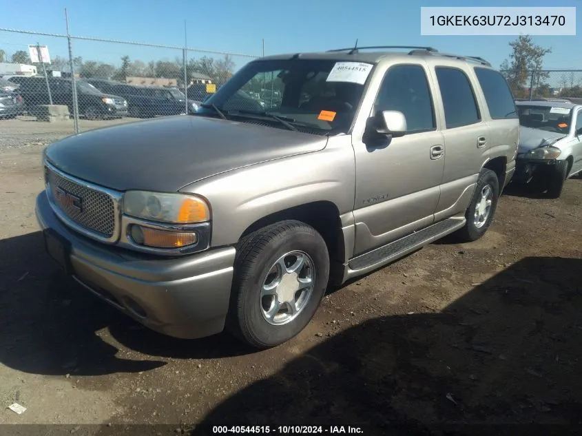 2002 GMC Yukon Denali VIN: 1GKEK63U72J313470 Lot: 40544515