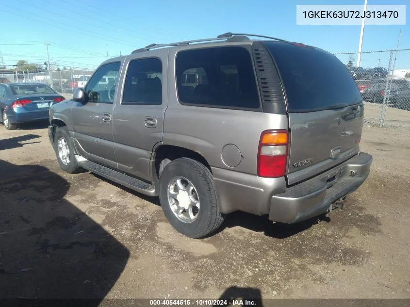 2002 GMC Yukon Denali VIN: 1GKEK63U72J313470 Lot: 40544515