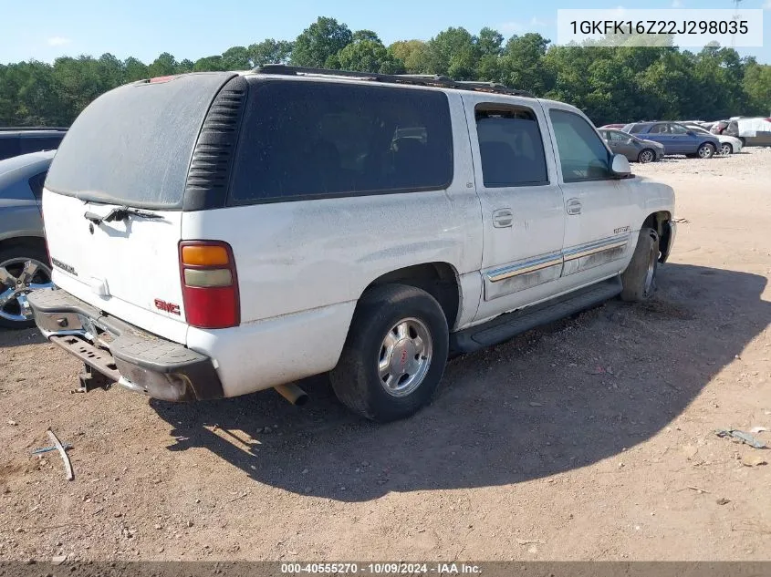 2002 GMC Yukon Xl K1500 VIN: 1GKFK16Z22J298035 Lot: 40555270