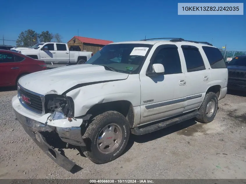 2002 GMC Yukon Slt VIN: 1GKEK13Z82J242035 Lot: 40566038