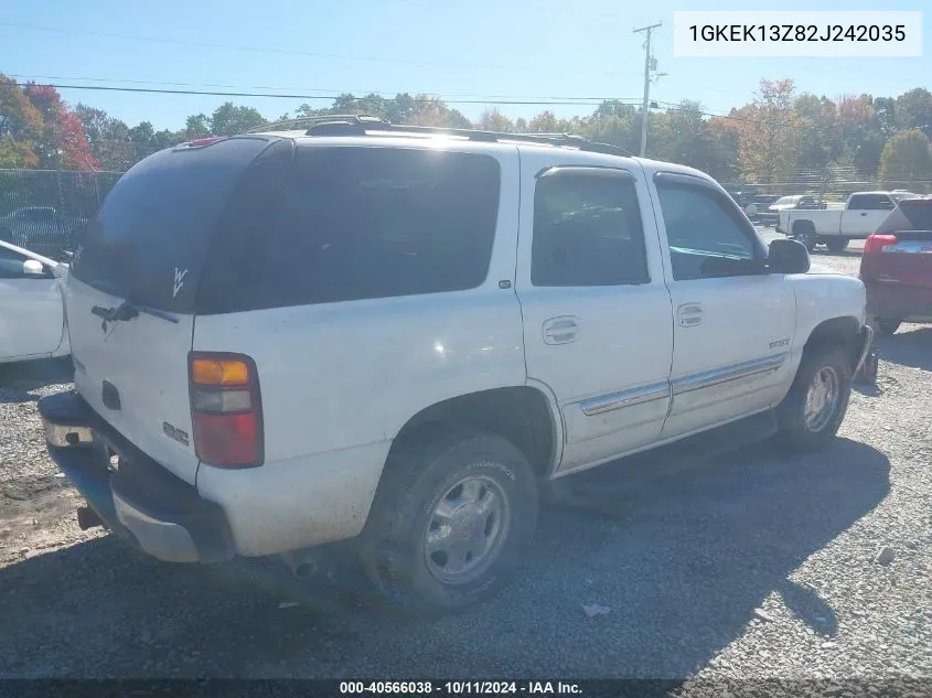 2002 GMC Yukon Slt VIN: 1GKEK13Z82J242035 Lot: 40566038