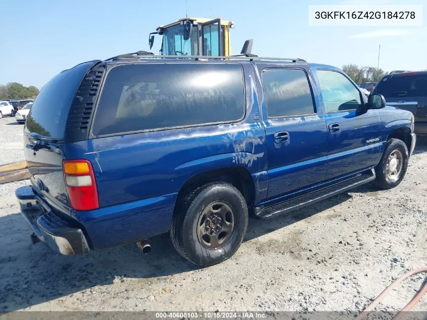 2002 GMC Yukon Xl 1500 Slt VIN: 3GKFK16Z42G184278 Lot: 40608103