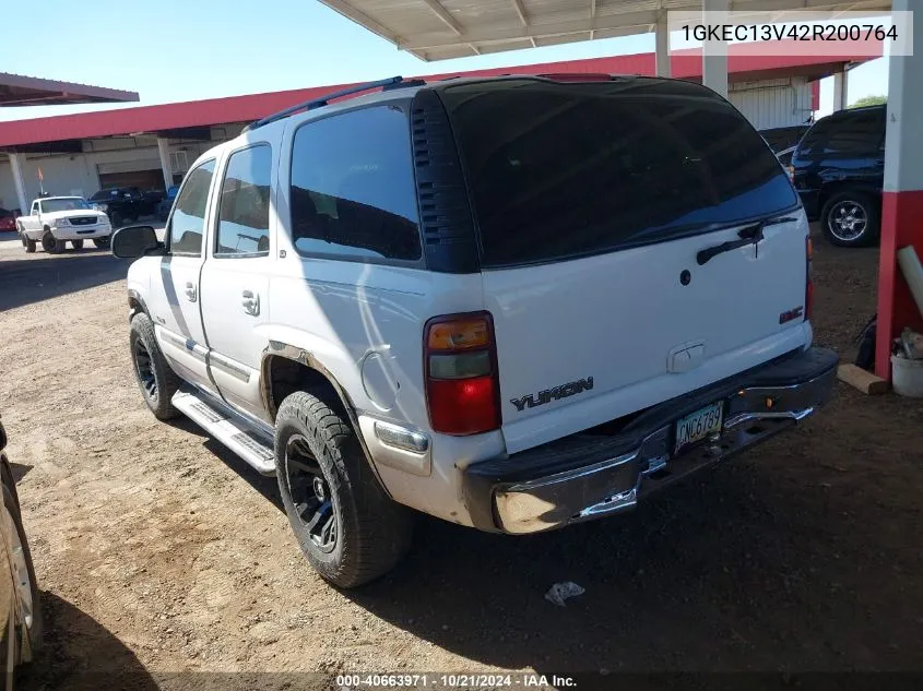 2002 GMC Yukon Sle VIN: 1GKEC13V42R200764 Lot: 40663971