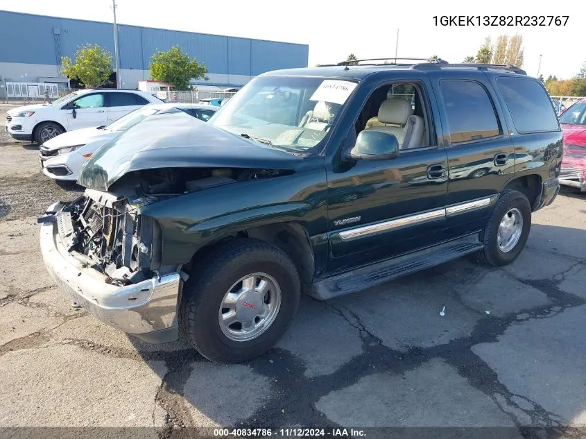 2002 GMC Yukon Slt VIN: 1GKEK13Z82R232767 Lot: 40834786