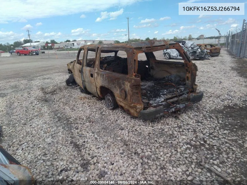 2003 GMC Yukon Xl 1500 Slt VIN: 1GKFK16Z53J266794 Lot: 39584146