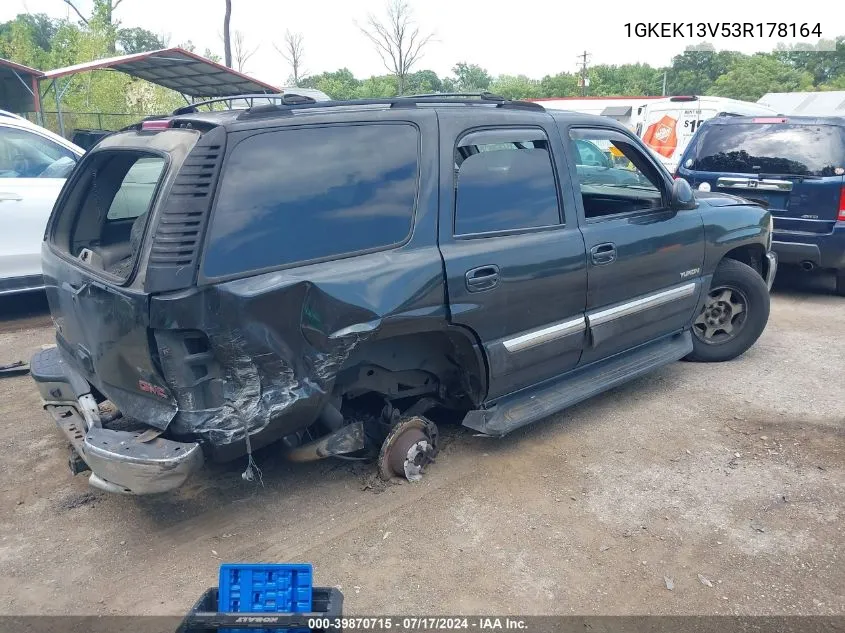 2003 GMC Yukon Sle VIN: 1GKEK13V53R178164 Lot: 39870715