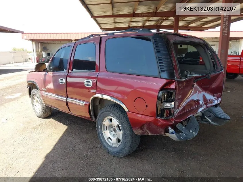 2003 GMC Yukon Slt VIN: 1GKEK13Z03R142207 Lot: 39872185