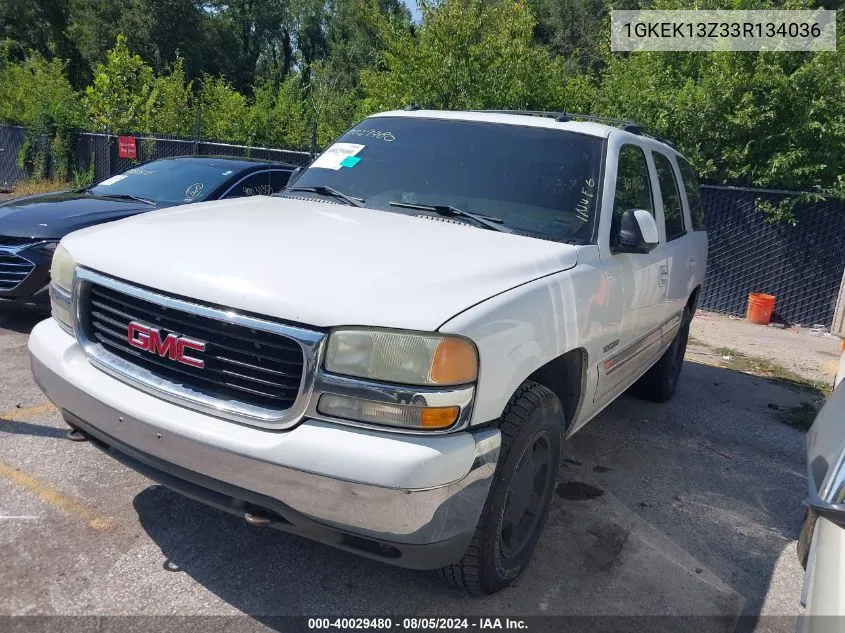 2003 GMC Yukon Slt VIN: 1GKEK13Z33R134036 Lot: 40029480