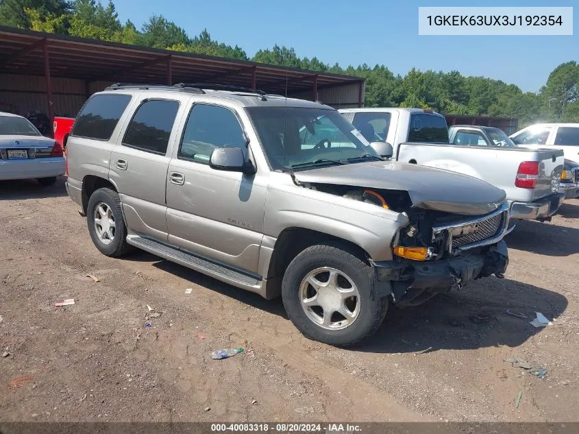 2003 GMC Yukon Denali VIN: 1GKEK63UX3J192354 Lot: 40083318