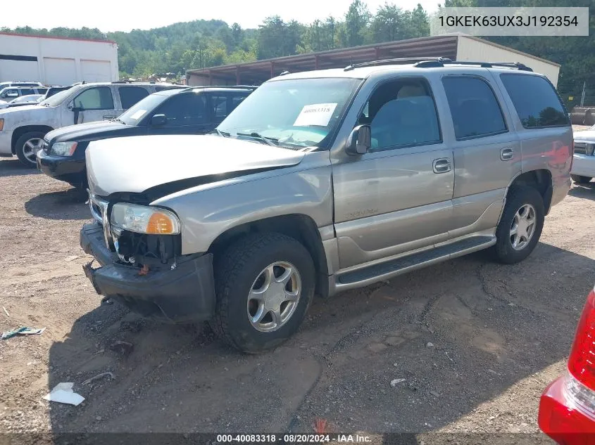 2003 GMC Yukon Denali VIN: 1GKEK63UX3J192354 Lot: 40083318