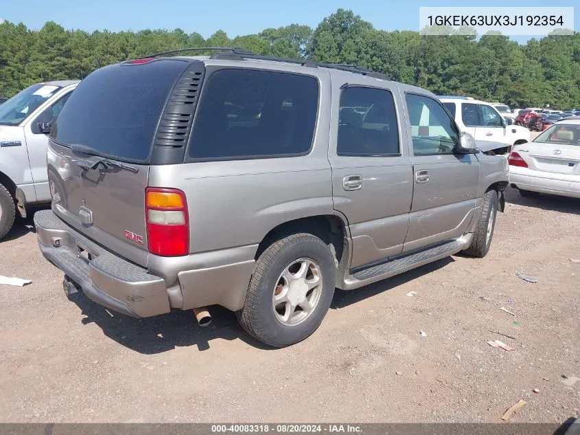 2003 GMC Yukon Denali VIN: 1GKEK63UX3J192354 Lot: 40083318