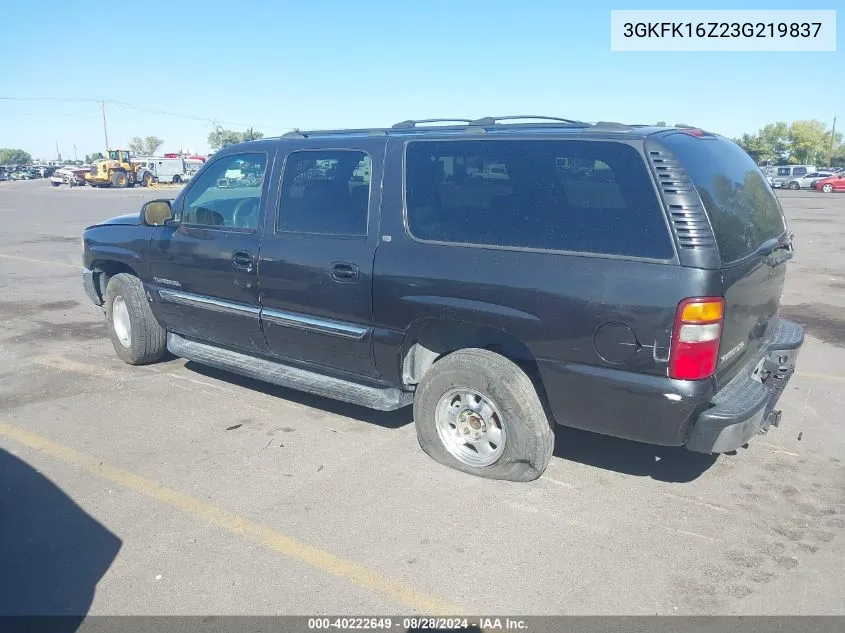 2003 GMC Yukon Xl 1500 Slt VIN: 3GKFK16Z23G219837 Lot: 40222649