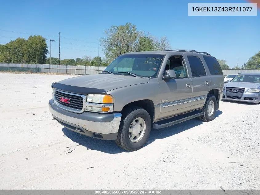 2003 GMC Yukon Sle VIN: 1GKEK13Z43R241077 Lot: 40286566